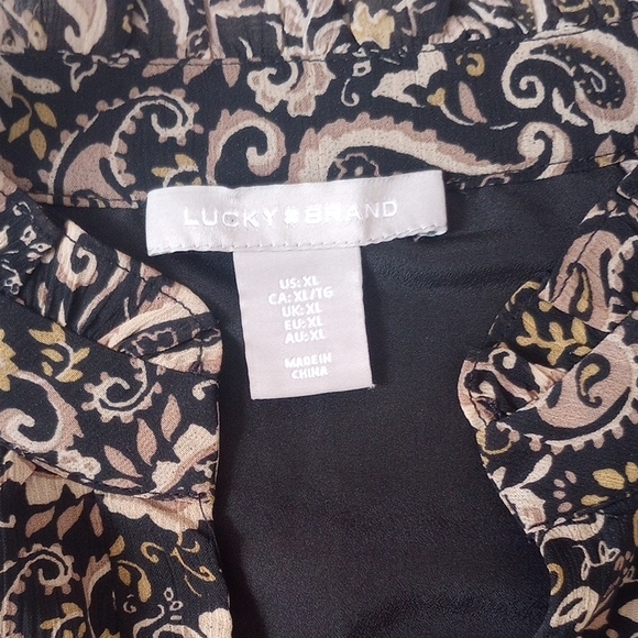 Lucky Brand Black and Tan Long Sleeve Dress - Picture 3 of 7